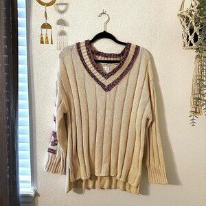 Urban Outfitters Women's Cream and Tan Jumper